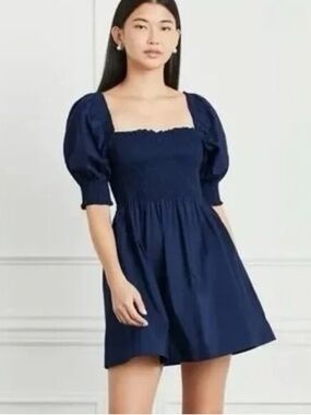 Hill House Athena Nap Dress in Navy Linen, XS